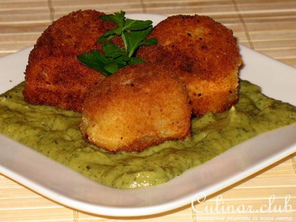      (Crocchette con crema verde) 