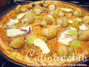 Pizza vegetariana con funghi e fetta -      