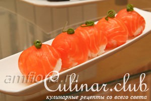 Темари-суши с лососем