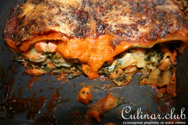      (Lachs-Spinat-Lasagne) 