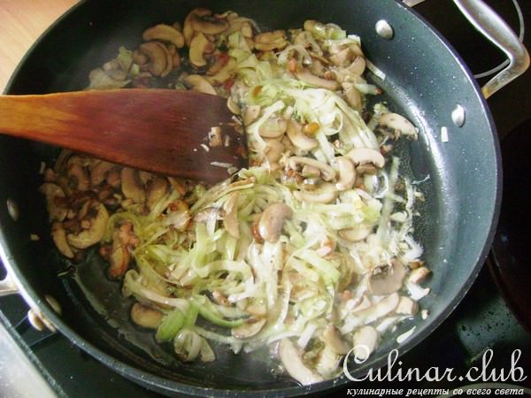         . Capellini with eggplant and mushrooms. 