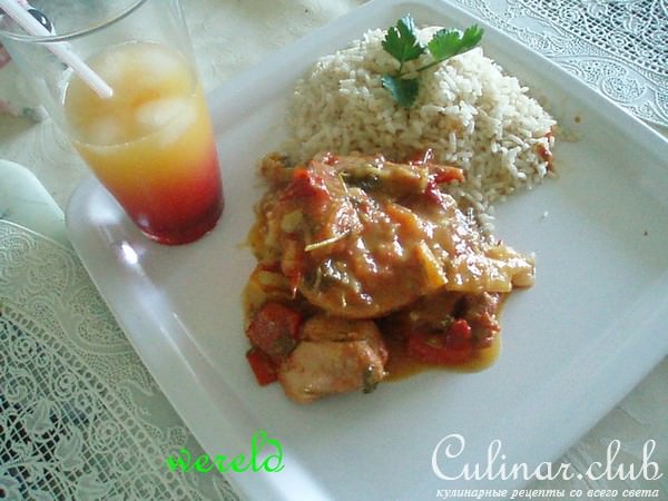 Tequila sunrise chicken,        