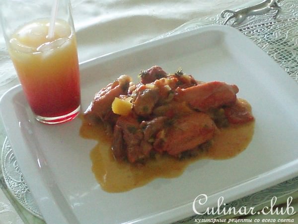 Tequila sunrise chicken,        