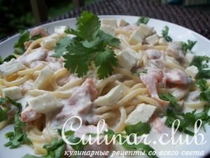 Spaghettis au saumon fume -      