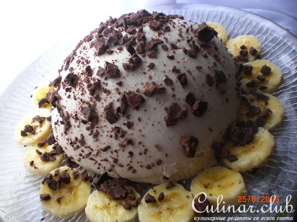 Десерт творожно-йогуртовый с бананом 