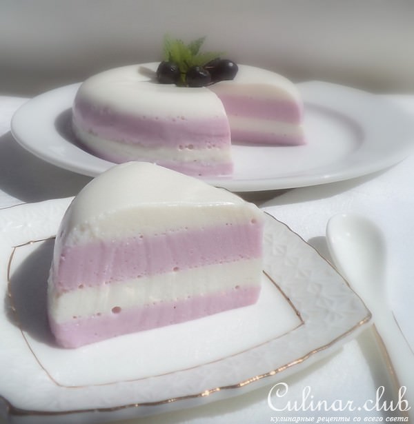Творожно- йогуртовый желейный десерт со смородиной "Кому нежности кусочек?" 