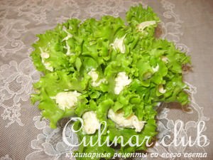 Зелёный салат фаршированный сыром