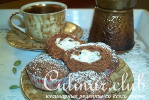 Шоколадно-коричные мини кексы с кофе по-тунисски