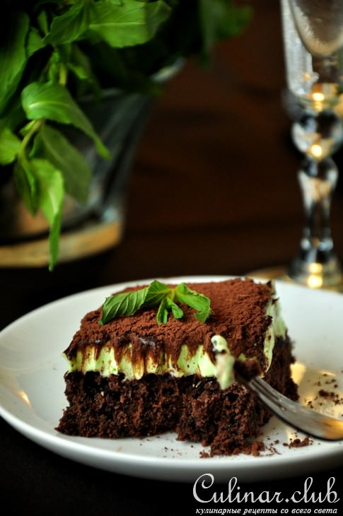Brownies with mint filing (+ ,  ) 