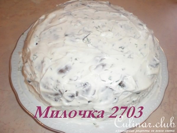 Салат-торт с кремом «Лесная поляна» 