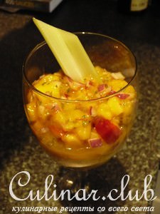 Mango and red onion salsa