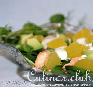 Салат с форелью и апельсиновым желе