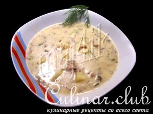Суп сливочно-сырный с фаршем 