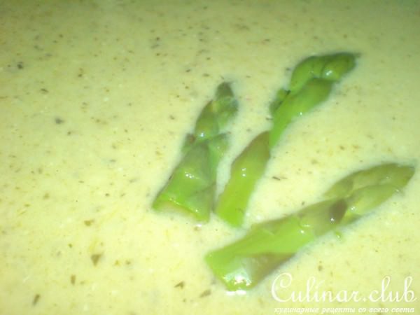 Крем -суп из зелёной спаржи и порея "Бархатный" 