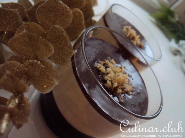      (Panna cotta colombienne, expresso et chocolat) 