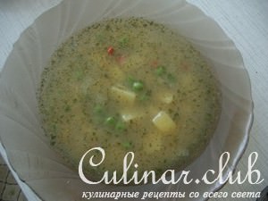 Индийский суп из картофеля с горошком